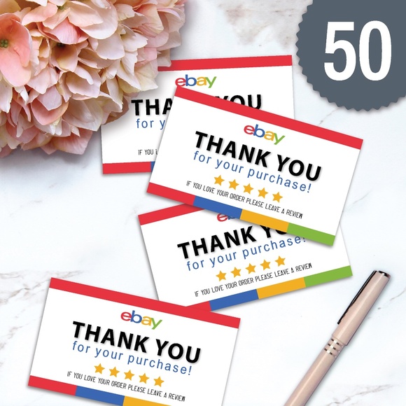 eBay Thank You Card & Sticker Combo (50) - Picture 2 of 5